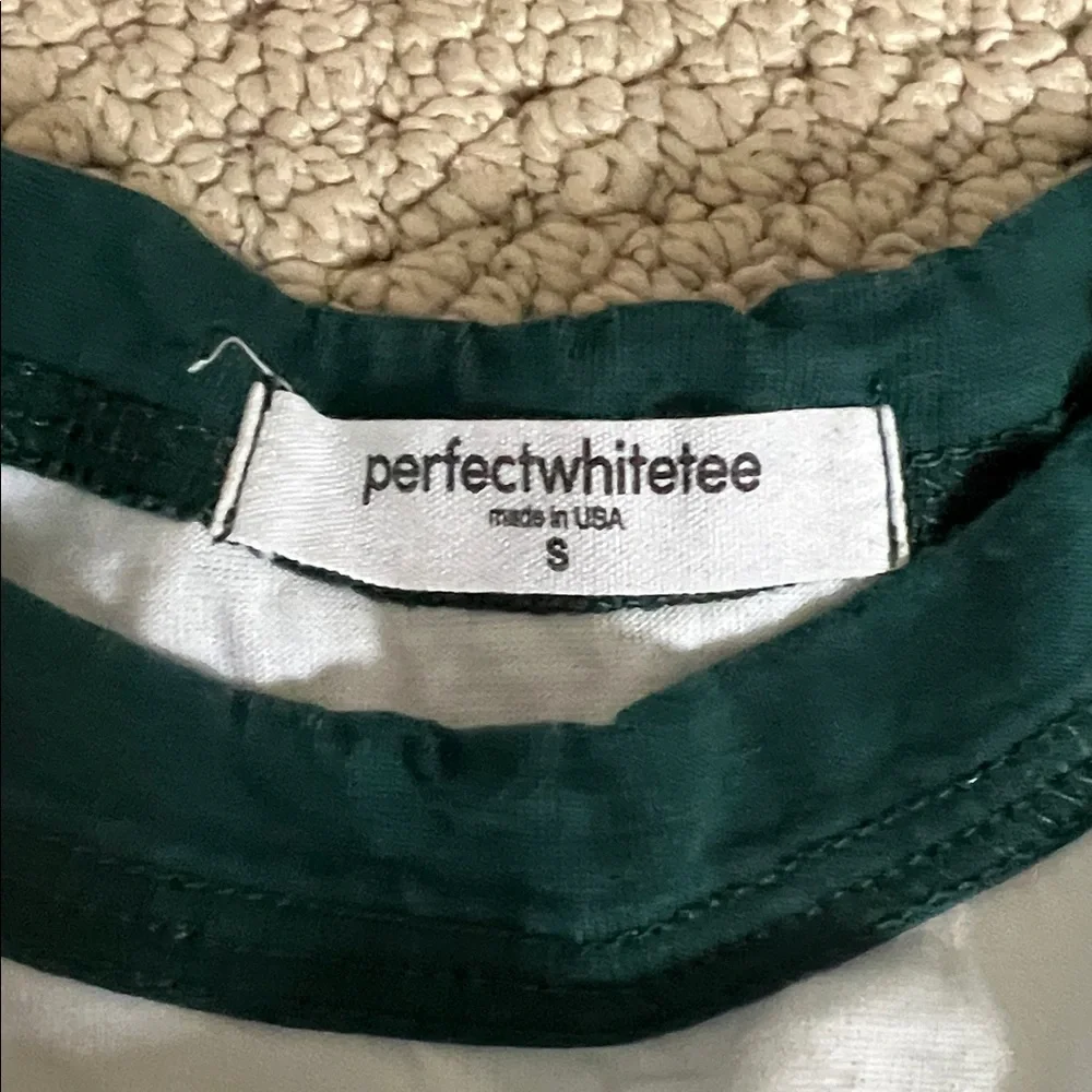 Perfectwhitetee Forest Green and White Tee - Picture 4 of 5